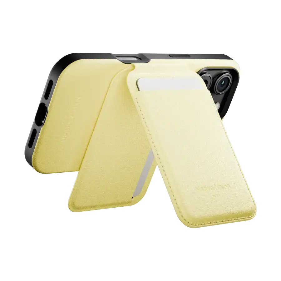 Гаманець для карток з підставкою для телефона Native Union Active Wallet Stand Magnetic Lemon (ACT-LMO-WAL)