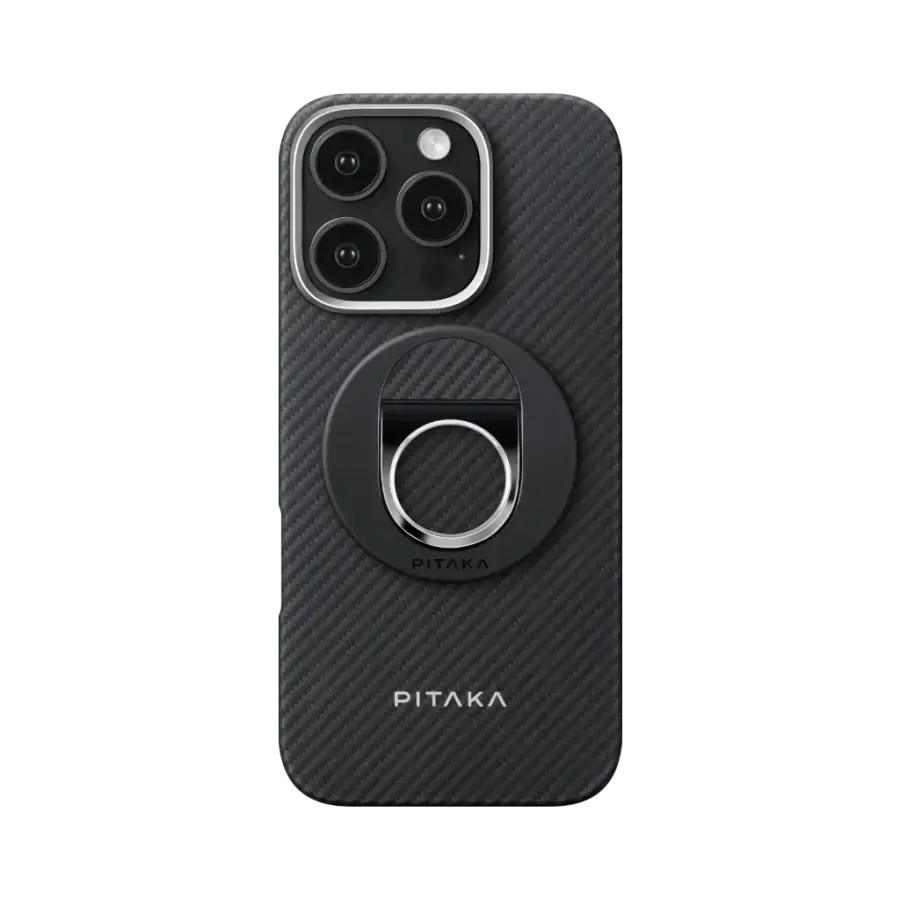 Магнітне кільце-підставка для телефону Pitaka MagEZ Grip 3 Twill 600D - Black/Grey (MGB2402)