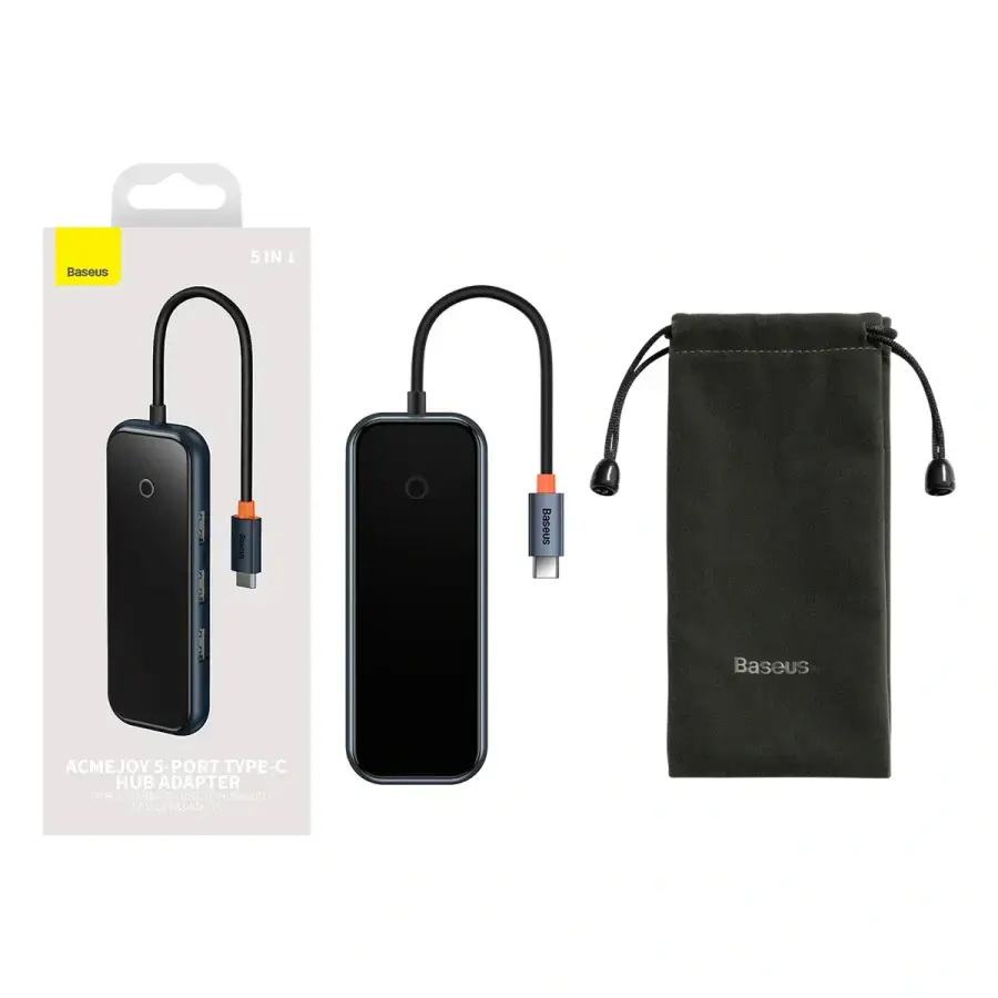 Мультипортовий адаптер Baseus AcmeJoy 5-Port Type-C HUB Adapter - Dark Gray (WKJZ010213)