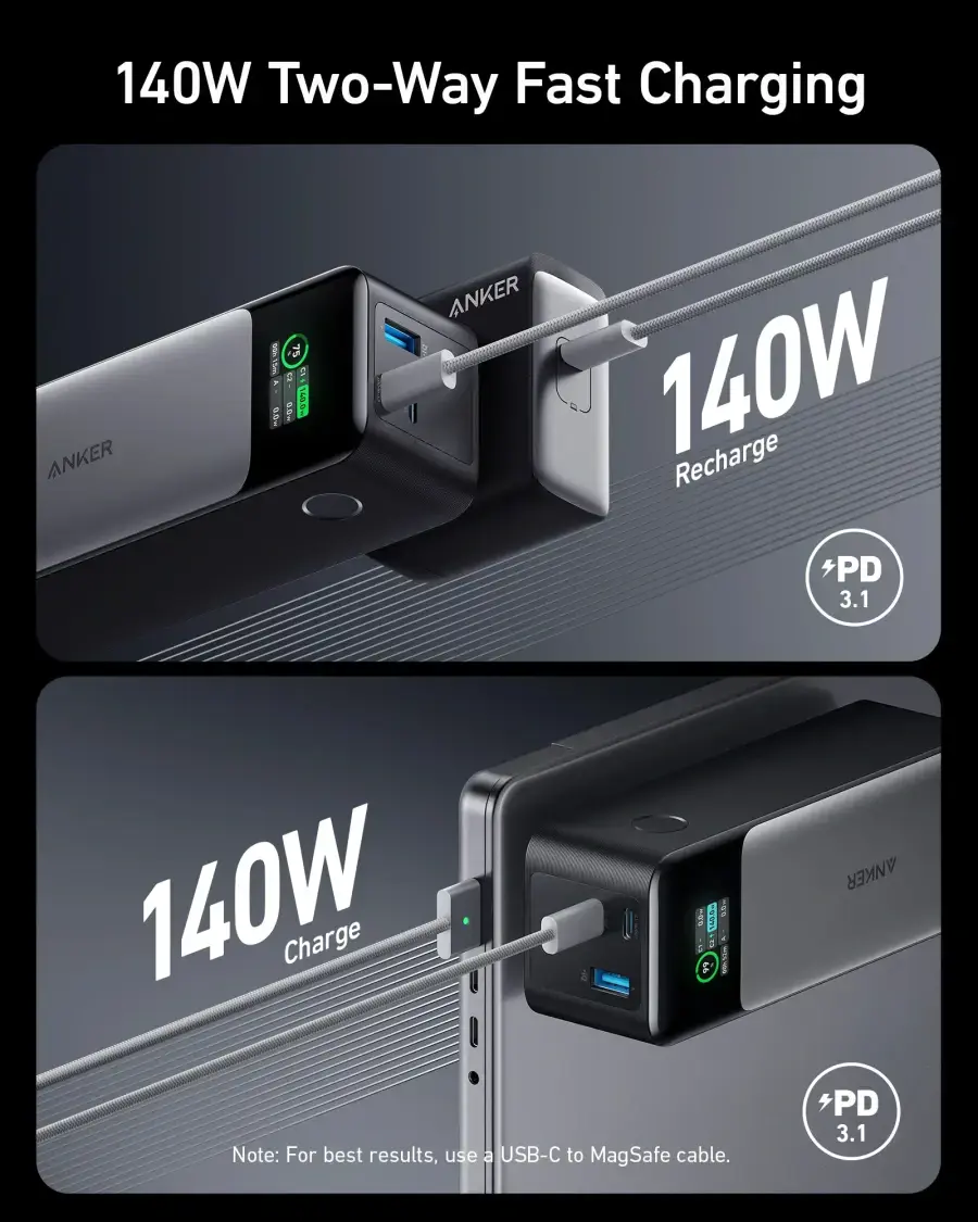 Портативний зарядний пристрій Anker 737 24.000mAh Powerbank 140W - Black (A1289011)