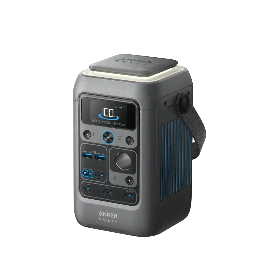 Портативний зарядний пристрій з ліхтариком та сонячною панеллю Anker SOLIX C300X DC Solar Generator | 90000mAh/288Wh 300W + 60W Portable Solar Panel (B1728311)