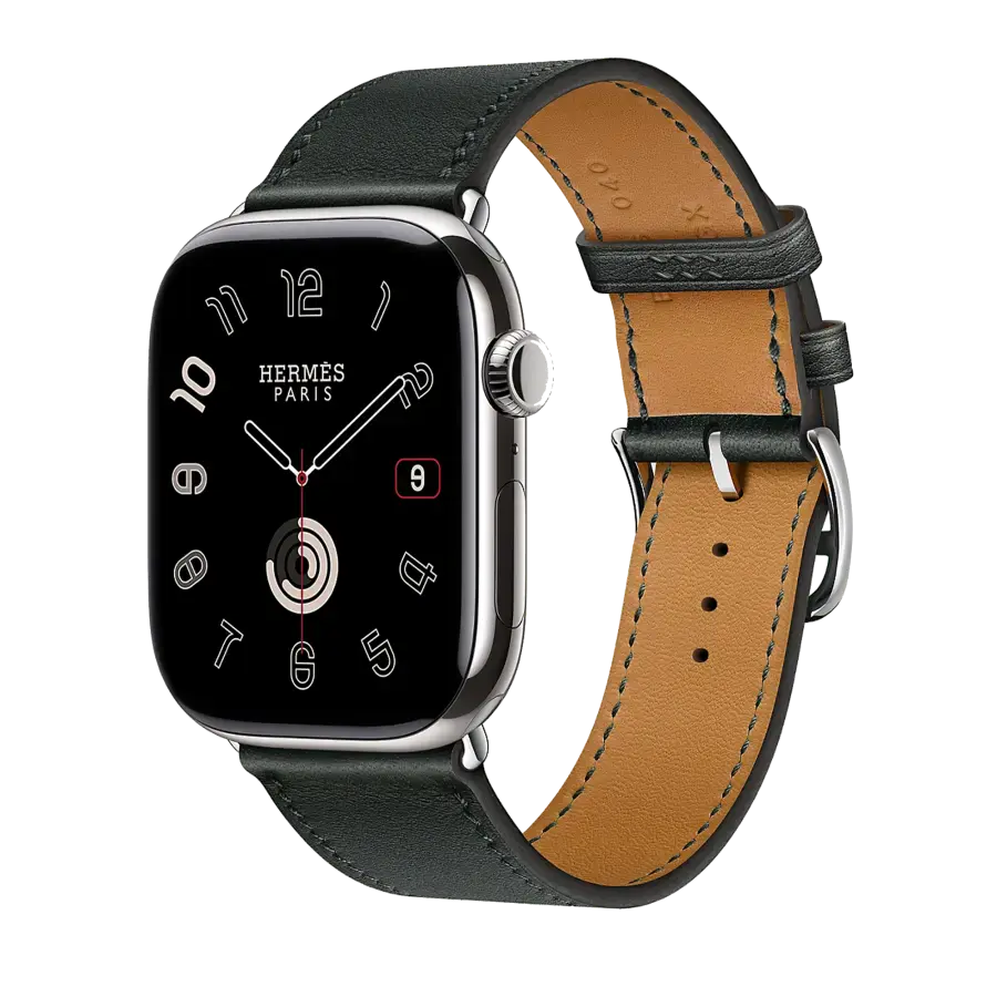 Ремінець Apple Watch Hermès 44/45/46/49mm Noir Swift Leather Single Tour (H0770611J89)