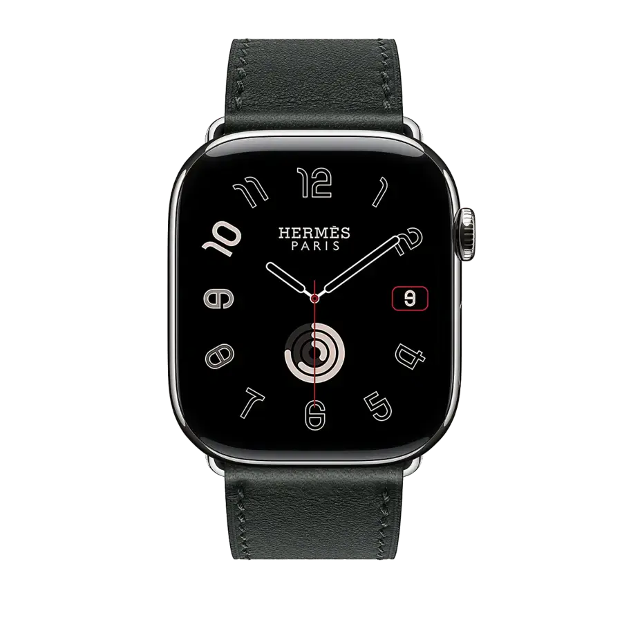 Ремінець Apple Watch Hermès 44/45/46/49mm Noir Swift Leather Single Tour (H0770611J89)