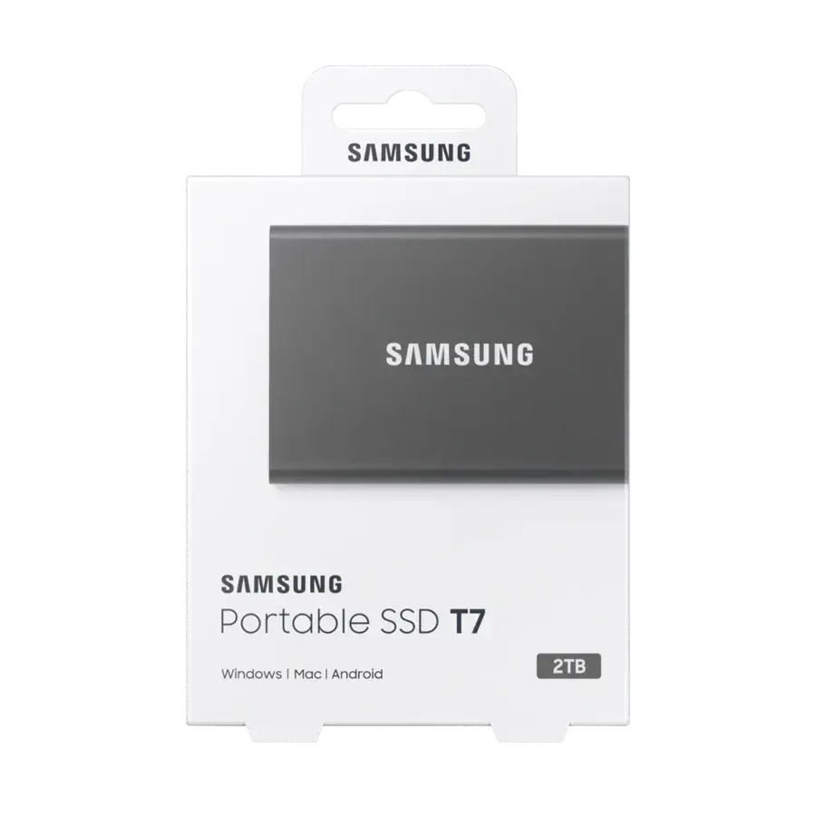 SSD накопитель Samsung USB Type-C 2TB T7 Titan Gray (MU-PC2T0T/WW)