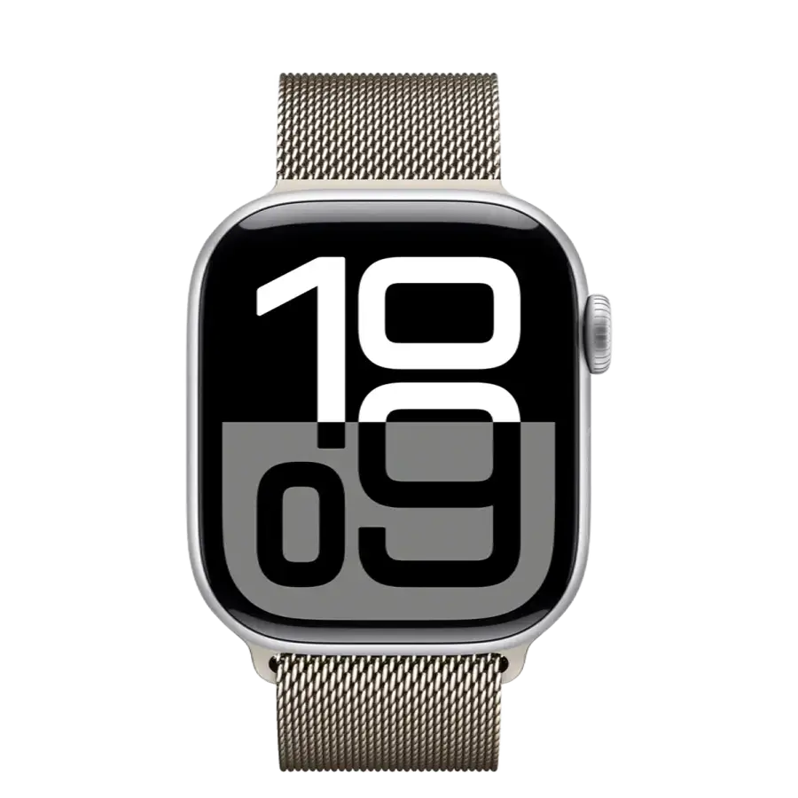 Apple Watch Series 10 GPS 42mm Silver Aluminum Case with Natural Milanese Loop (MWWW3+MXMM3)