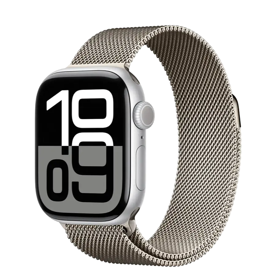 Apple Watch Series 10 GPS 42mm Silver Aluminum Case with Natural Milanese Loop (MWWW3+MXMM3)