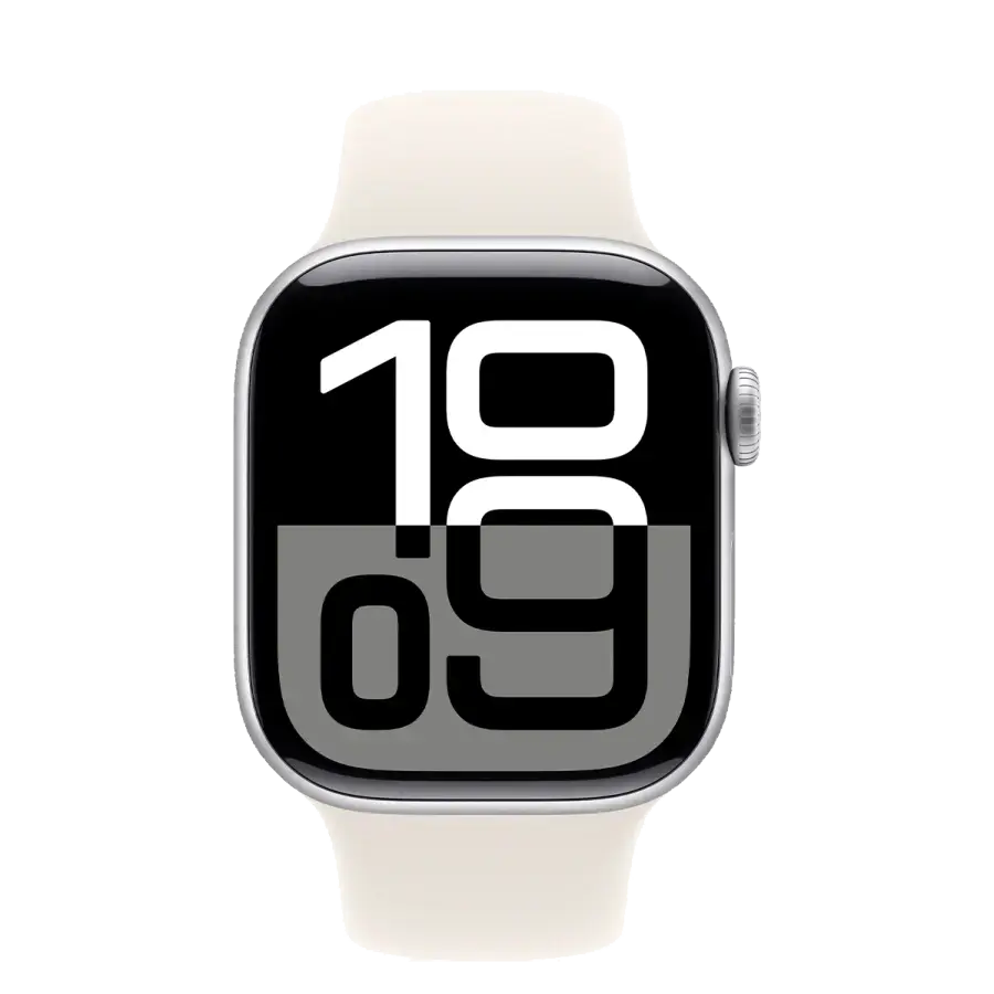 Apple Watch Series 10 GPS 42mm Silver Aluminum Case with Starlight Sport Band - S/M (MWWW3+MXLL3)