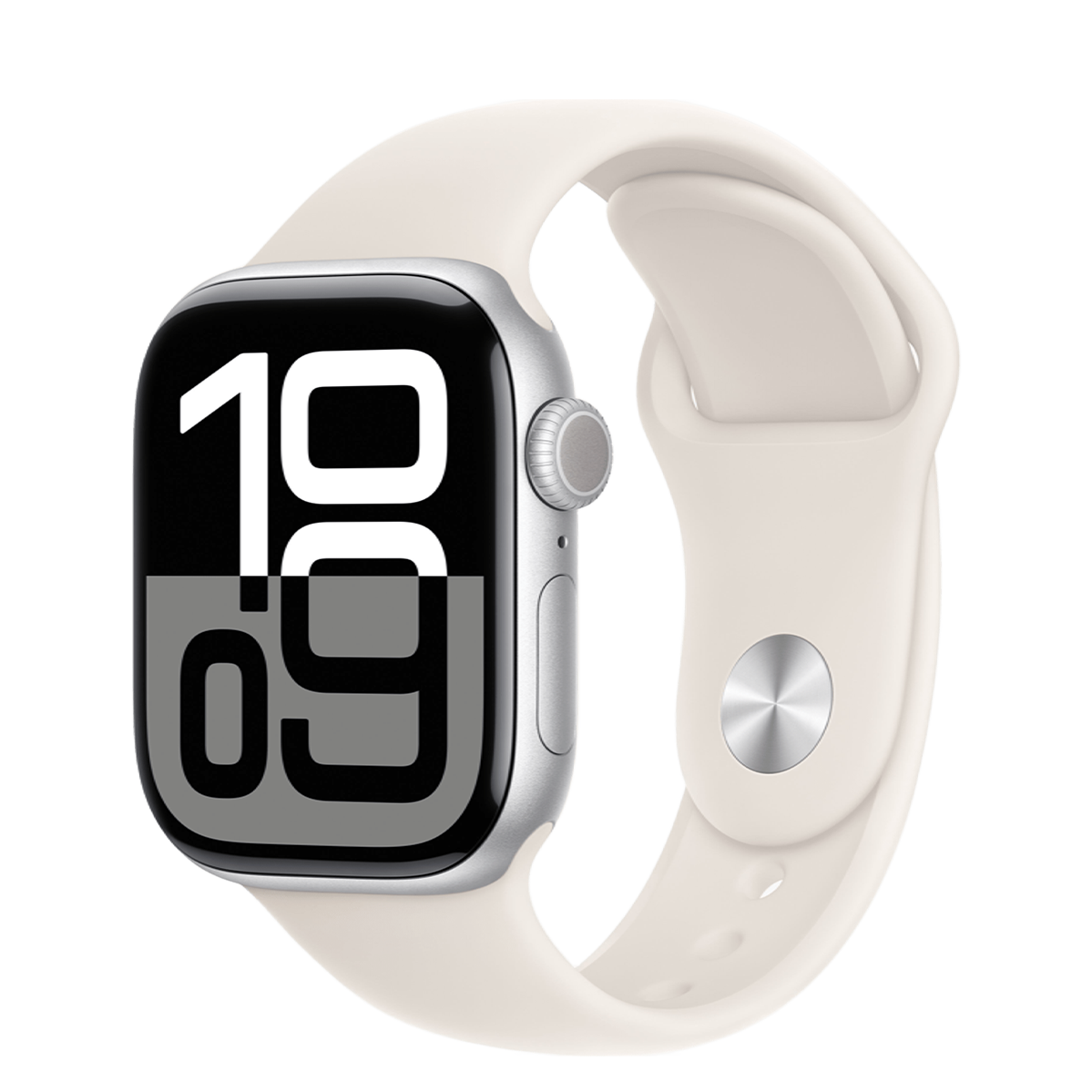 Apple Watch Series 10 GPS 42mm Silver Aluminum Case with Starlight Sport Band - S/M (MWWW3+MXLL3)