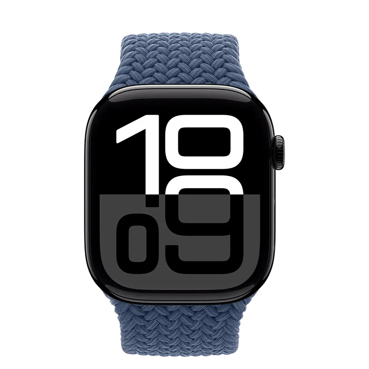 Apple Watch Series 10 GPS 46mm Jet Black Aluminum Case with Denim Braided Solo Loop - Size 5 (MWX13+MY293)
