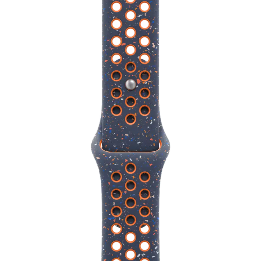 Apple Watch Series 10 GPS 46mm Silver Aluminum Case with Blue Flame Nike Sport Band - M/L (MWX03+MYLC3)