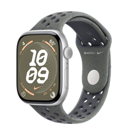 Apple Watch Series 10 GPS 46mm Silver Aluminum Case with Cargo Khaki Nike Sport Band - M/L (MWX03+MYLE3)