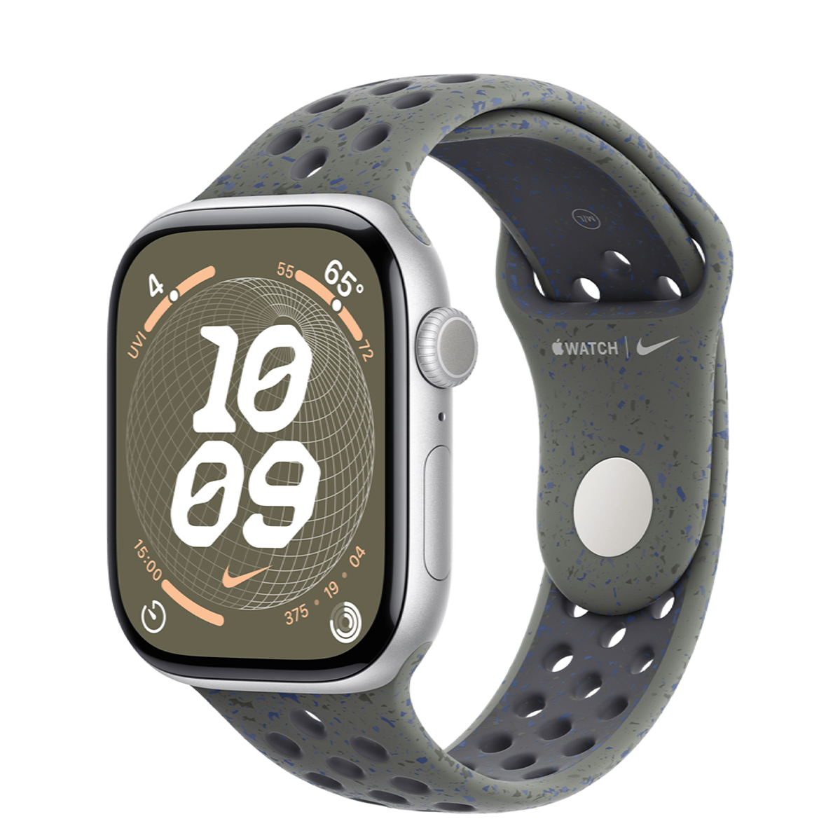 Apple Watch Series 10 GPS 46mm Silver Aluminum Case with Cargo Khaki Nike Sport Band - M/L (MWX03+MYLE3)