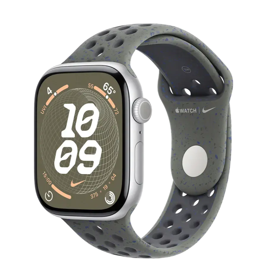 Apple Watch Series 10 GPS 46mm Silver Aluminum Case with Cargo Khaki Nike Sport Band - M/L (MWX03+MYLE3)