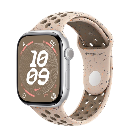 Apple Watch Series 10 GPS 46mm Silver Aluminum Case with Desert Stone Nike Sport Band - M/L (MWX03+MYL93)