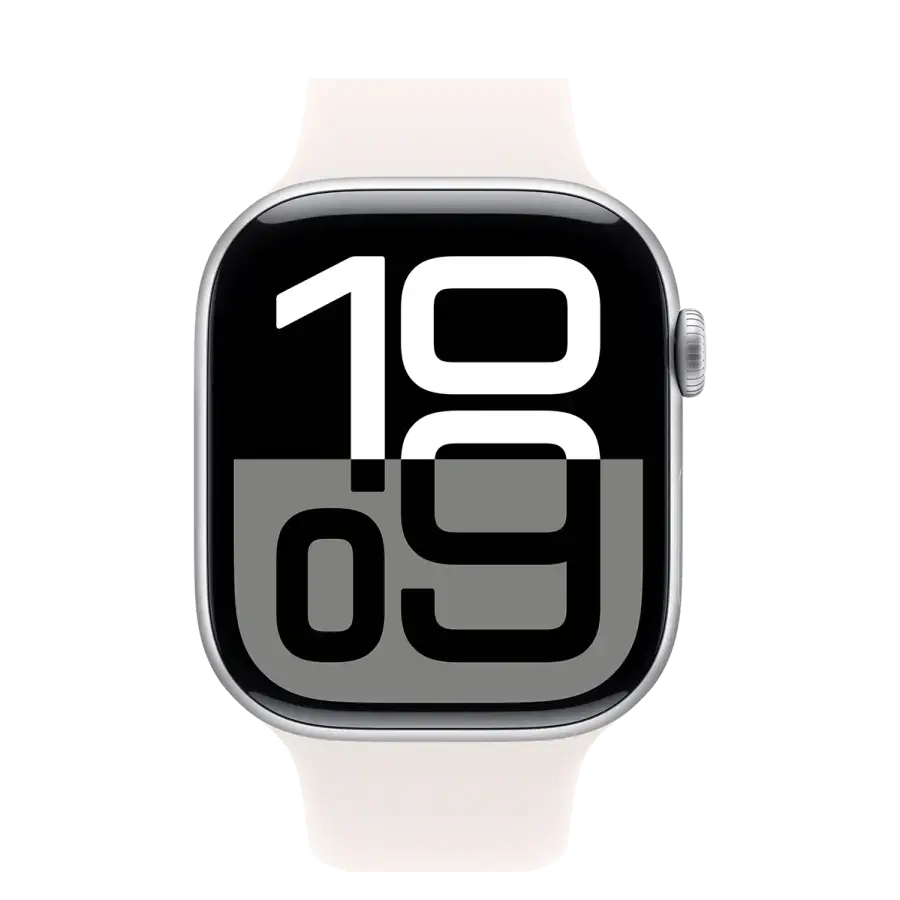 Apple Watch Series 10 GPS 46mm Silver Aluminum Case with Light Blush Sport Band - M/L (MWX03+MXM93)