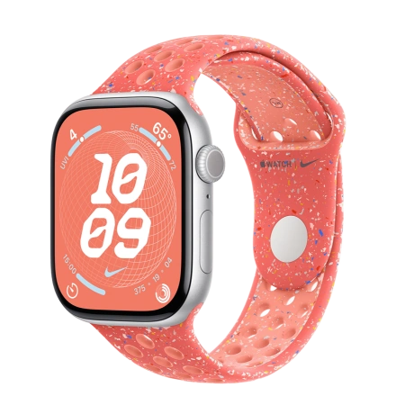 Apple Watch Series 10 GPS 46mm Silver Aluminum Case with Magic Ember Nike Sport Band - M/L (MWX03+MYLG3)