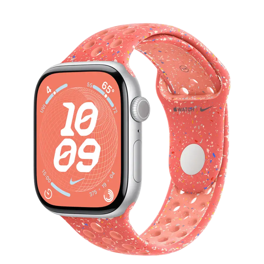 Apple Watch Series 10 GPS 46mm Silver Aluminum Case with Magic Ember Nike Sport Band - M/L (MWX03+MYLG3)