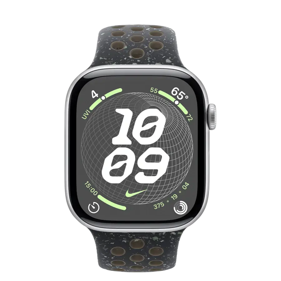Apple Watch Series 10 GPS 46mm Silver Aluminum Case with Midnight Sky Nike Sport Band - M/L (MWX03+MYL73)