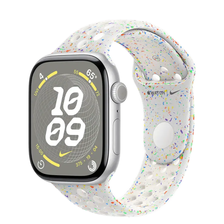 Apple Watch Series 10 GPS 46mm Silver Aluminum Case with Pure Platinum Nike Sport Band - M/L (MWX03+MYL53)