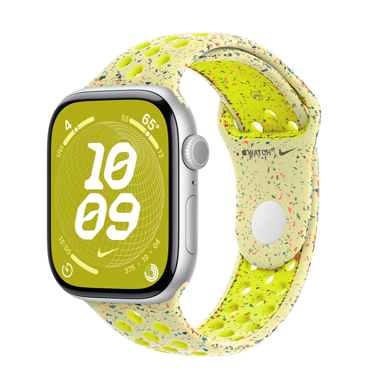 Apple Watch Series 10 GPS 46mm Silver Aluminum Case with Volt Splash Nike Sport Band - M/L (MWX03+MXU83)