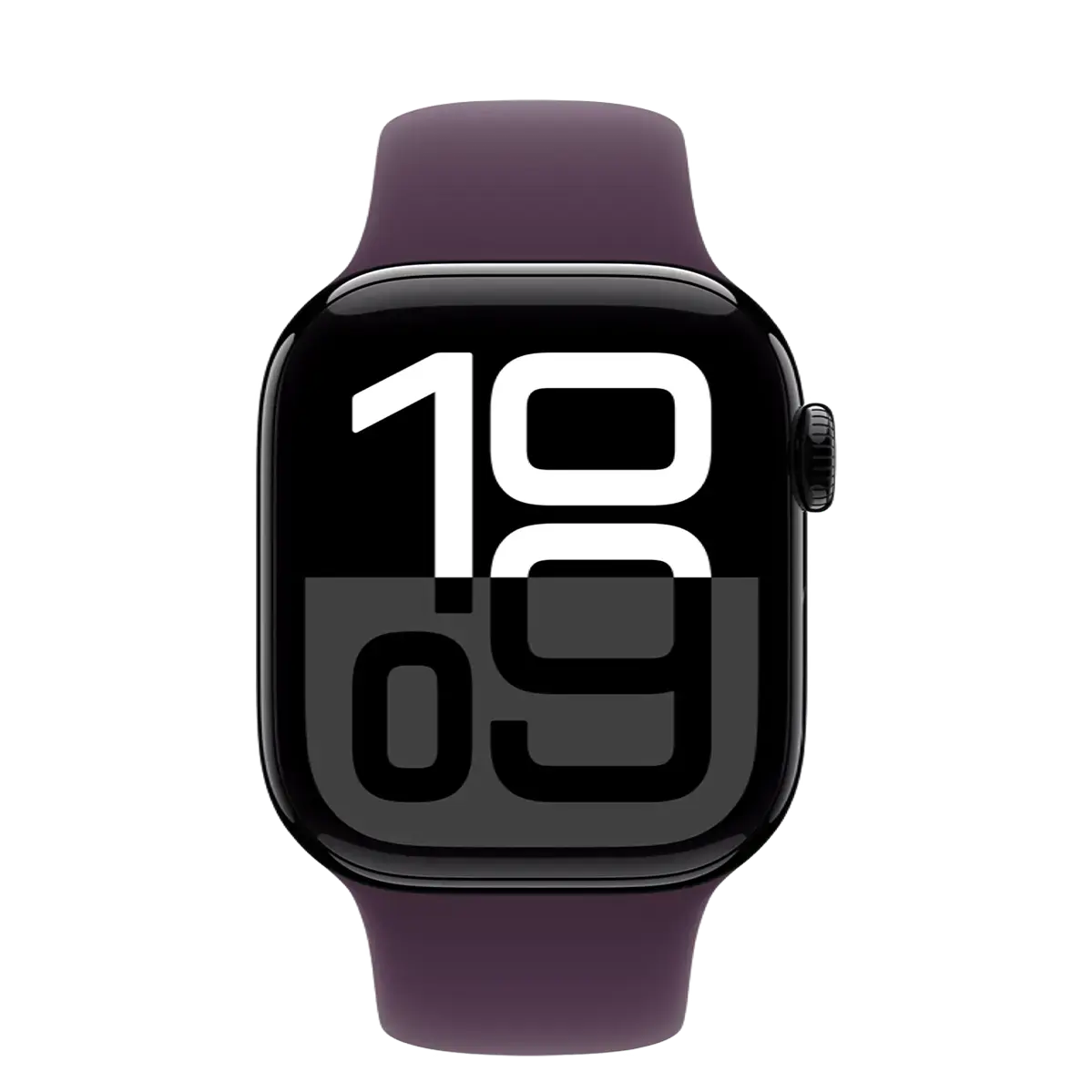 Apple Watch Series 10 GPS + Cellular 42mm Jet Black Aluminum Case with Plum Sport Band - S/M (MWWX3+MXLC3)