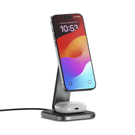 Беспроводное зарядное устройство Satechi 2-in-1 Foldable Qi2 Wireless Charging Stand (ST-Q21FM)