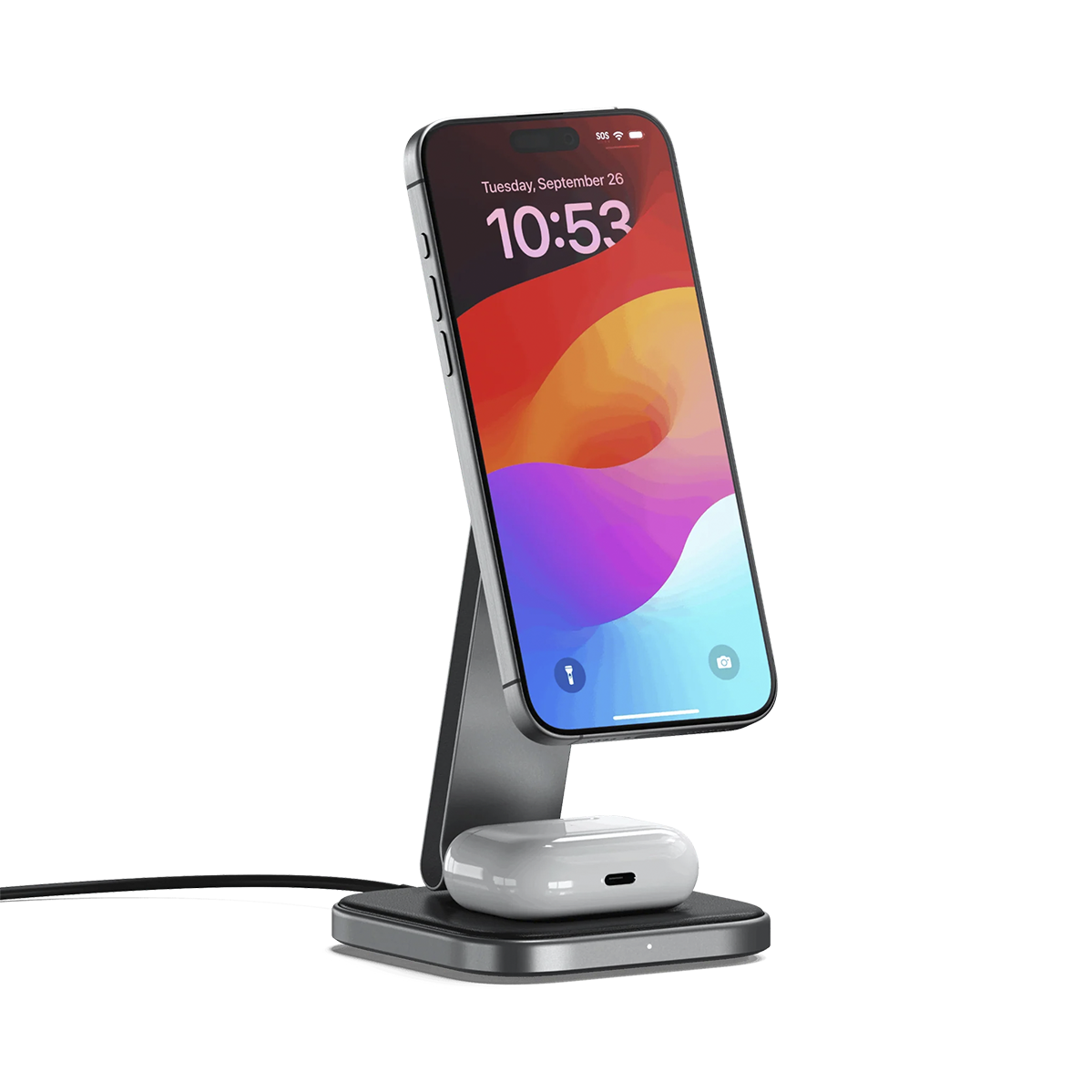 Беспроводное зарядное устройство Satechi 2-in-1 Foldable Qi2 Wireless Charging Stand (ST-Q21FM)