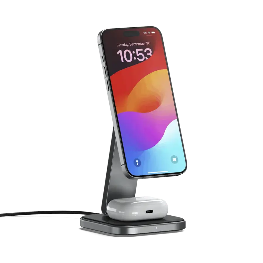 Беспроводное зарядное устройство Satechi 2-in-1 Foldable Qi2 Wireless Charging Stand (ST-Q21FM)