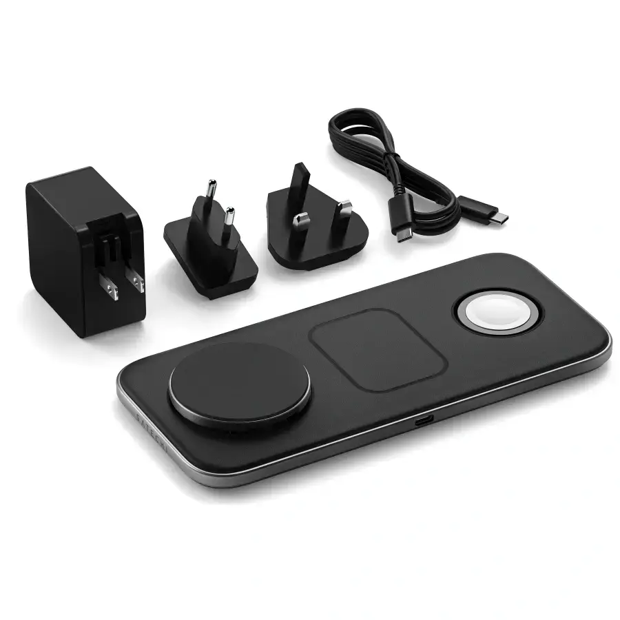 Бездротовий зарядний пристрій Satechi Qi2 15W Trio Wireless Charging Pad - Space Gray (ST-QTPM-EA)