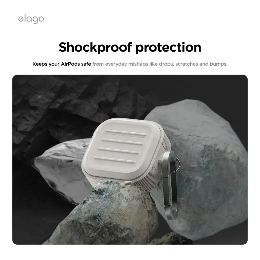 Чехол Elago Armor Hang for Airpods 4rd Gen - Stone (EAP4AM-HANG-ST)