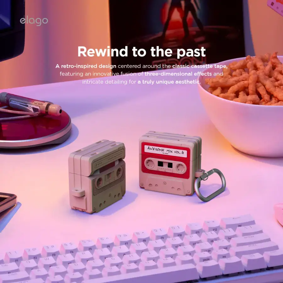 Чохол Elago Cassette Tape for Airpods 4rd Gen - Stone (EAP4TAPE-HANG-CWHRD)