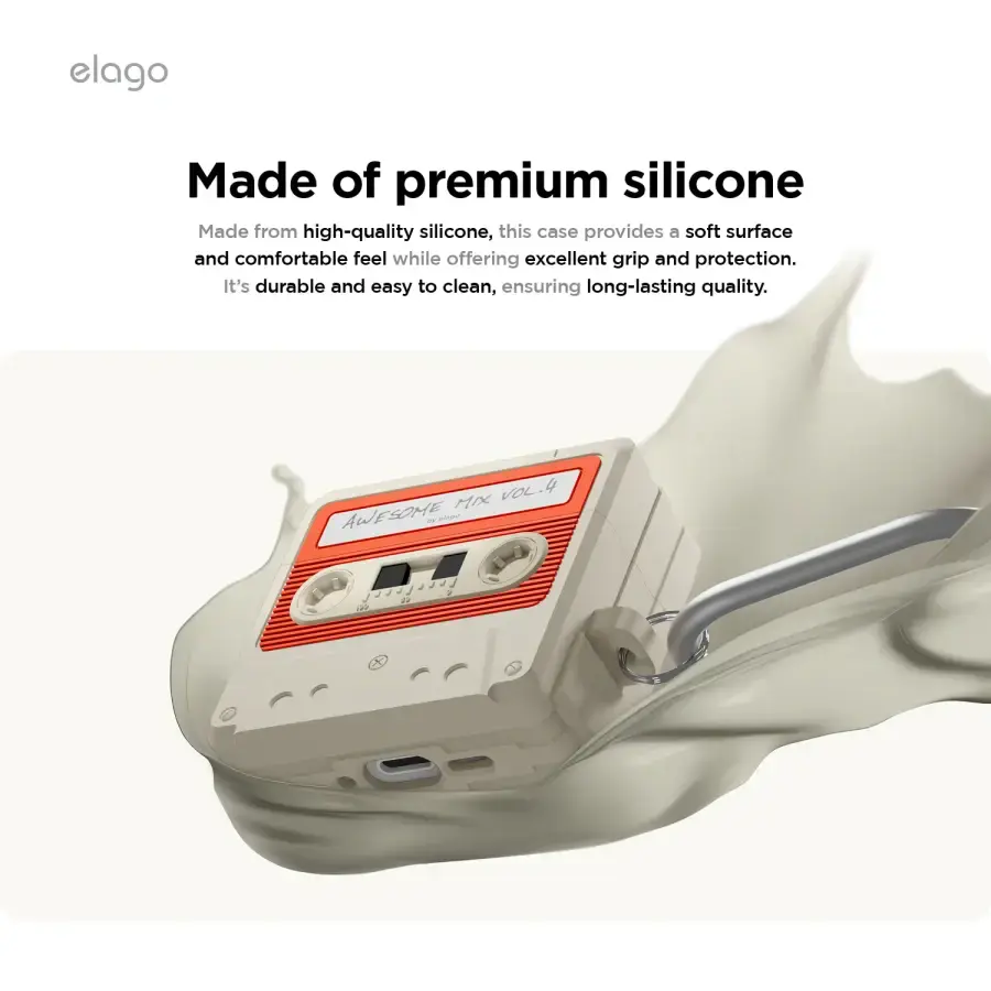 Чохол Elago Cassette Tape for Airpods 4rd Gen - Stone (EAP4TAPE-HANG-CWHRD)