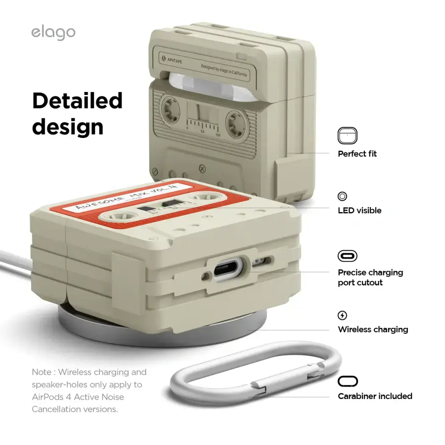 Чохол Elago Cassette Tape for Airpods 4rd Gen - Stone (EAP4TAPE-HANG-CWHRD)