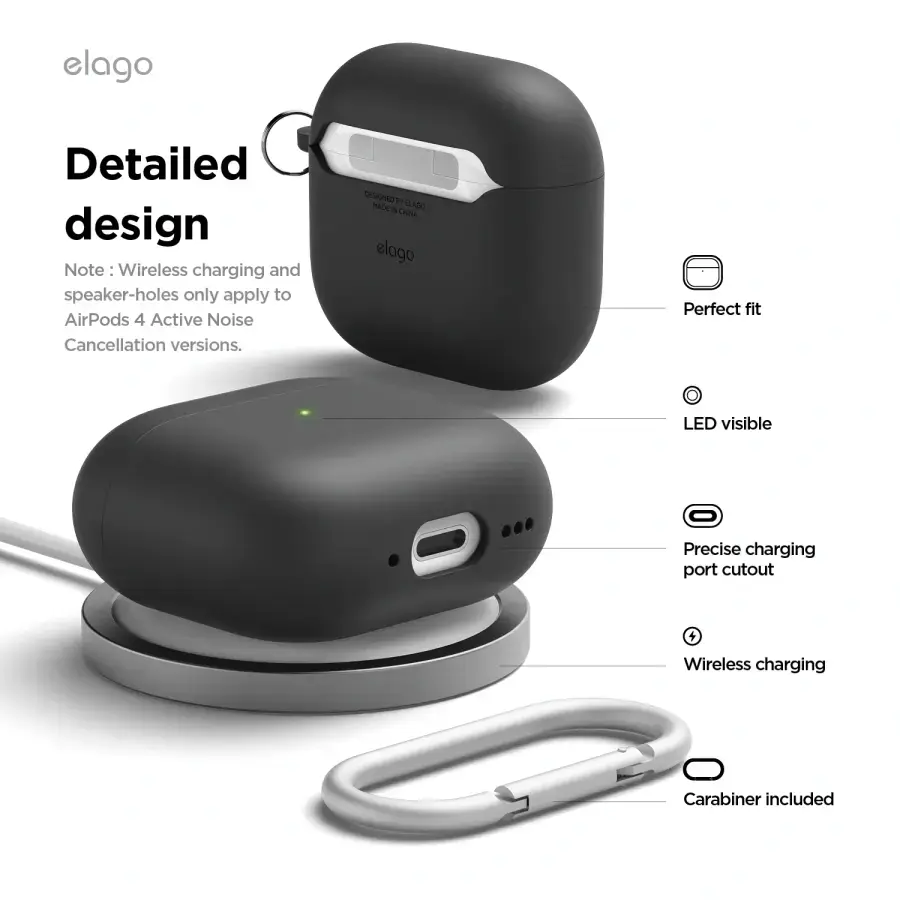 Чехол Elago Liquid Hybrid Hang for Airpods 4rd Gen - Black (EAP4RH-HANG-BK)