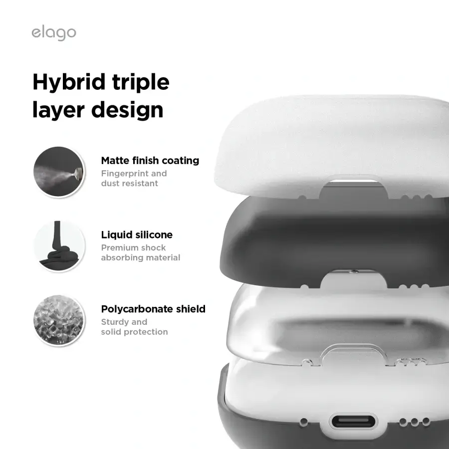 Чехол Elago Liquid Hybrid Hang for Airpods 4rd Gen - Stone (EAP4RH-HANG-ST)