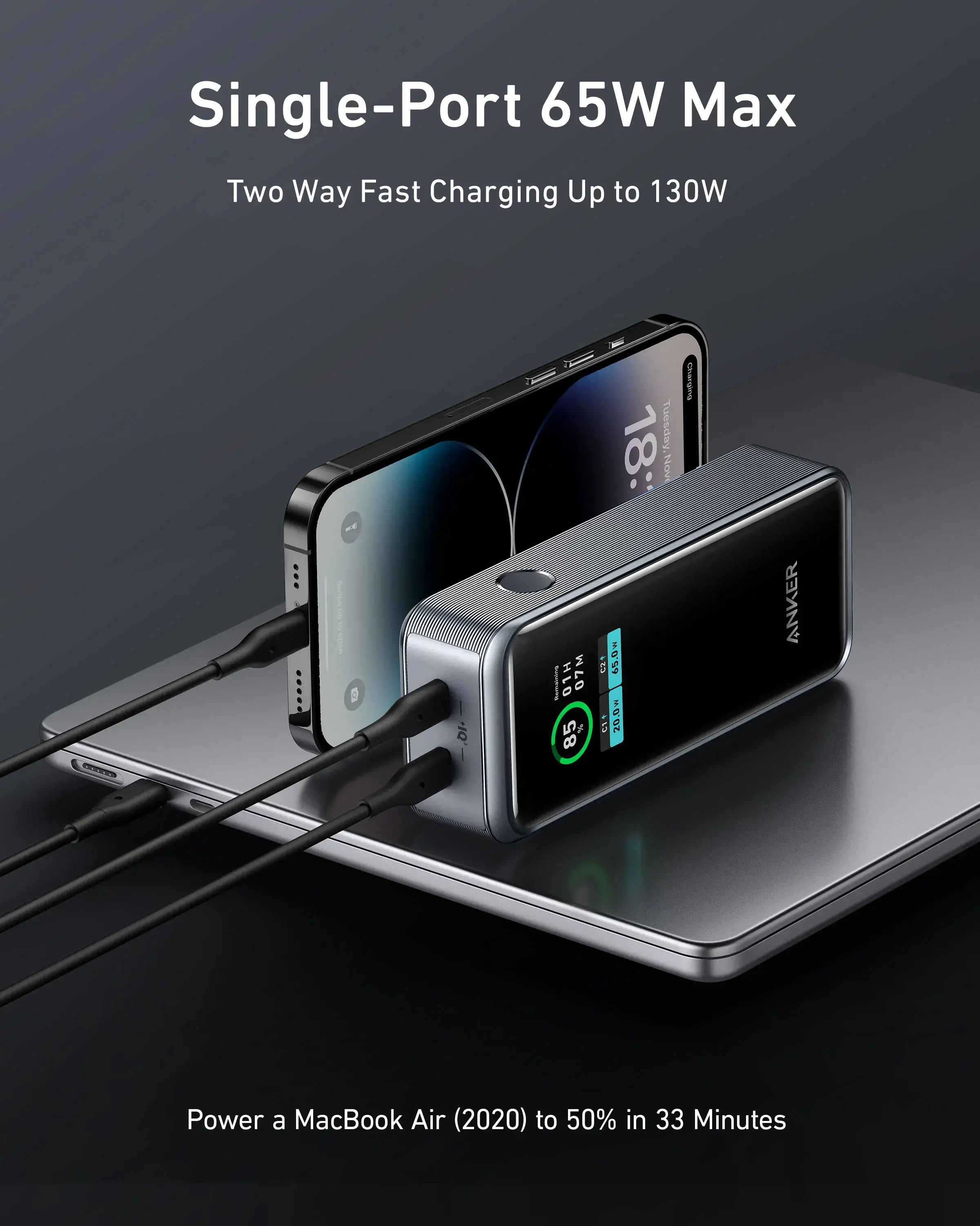 Портативное зарядное устройство для Anker Prime 12000mAh 130W (A1335011)