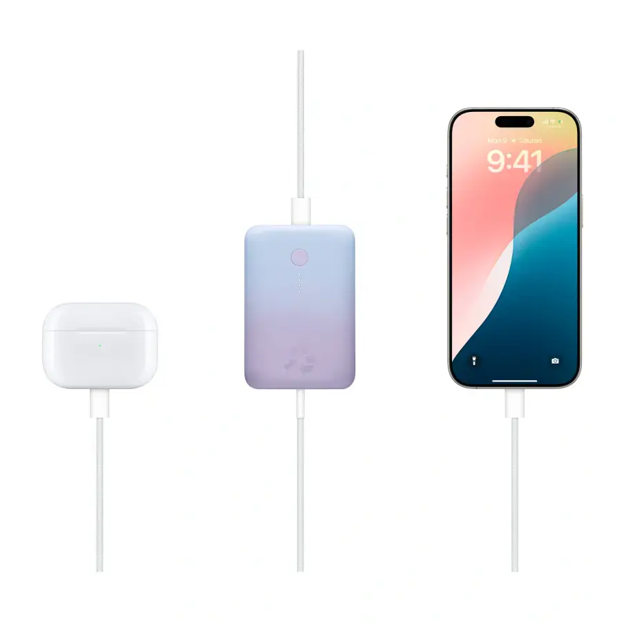 Портативний зарядний пристрій Nimble Champ Dual USB-C 20W 10 000mAh - Glacial Blue Lavender (NB-CPC-10K2C-12282A, HRX92)