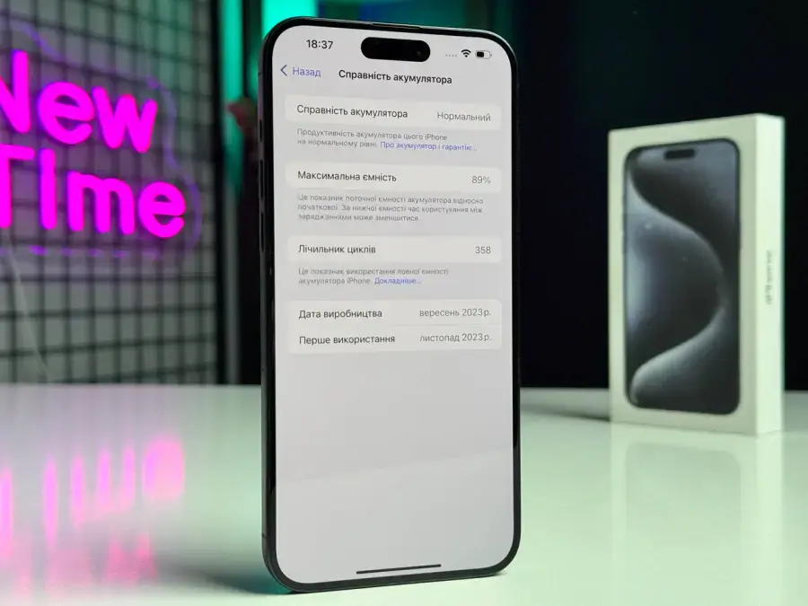 ВЖИВАНИЙ Apple iPhone 15 Pro Max 512GB Blue Titanium (MU7F3) - Стан: гарний | Акумулятор: 89% | Комплектація: повний | Гарантія: 1 міс.