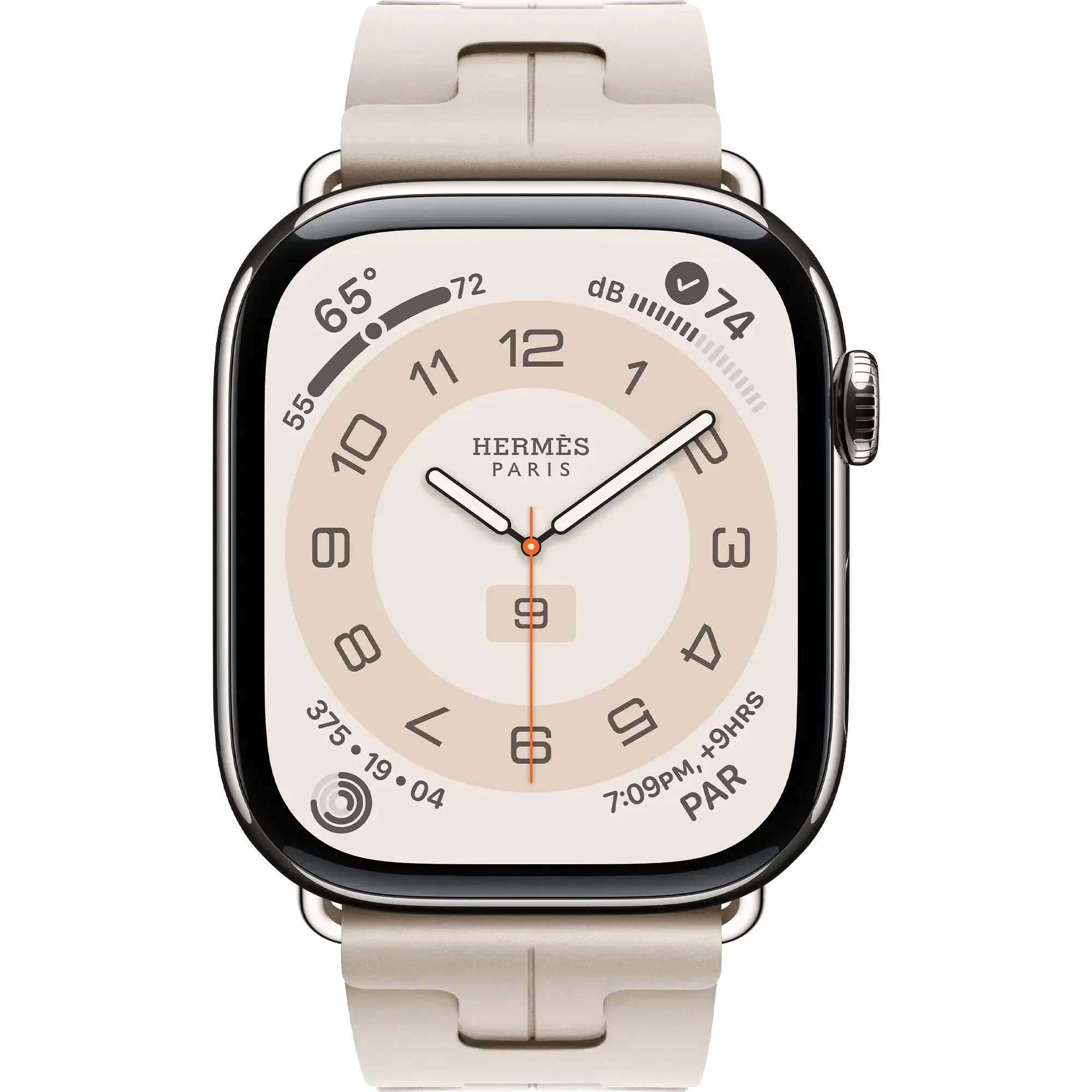 Apple Watch Hermès Series 10 GPS + Cellular 46mm Silver Titanium Case with Béton Kilim Single Tour (MX193+MXJL3)