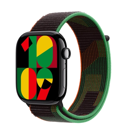 Apple Watch Series 10 GPS + Cellular 46mm Jet Black Aluminum Case with Black Unity Sport Loop (MX133+MUJU3)