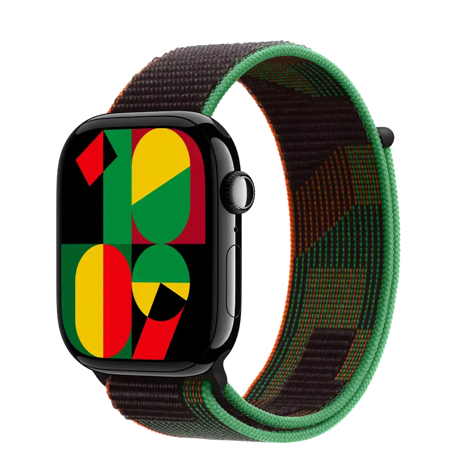 Apple Watch Series 10 GPS + Cellular 46mm Jet Black Aluminum Case with Black Unity Sport Loop (MX133+MUJU3)
