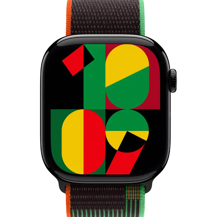 Apple Watch Series 10 GPS + Cellular 46mm Jet Black Aluminum Case with Black Unity Sport Loop (MX133+MUJU3)