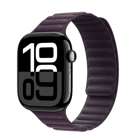 Apple Watch Series 10 GPS + Cellular 46mm Jet Black Aluminum Case with Blackberry Magnetic Link - M/L (MX133+MXWU3)