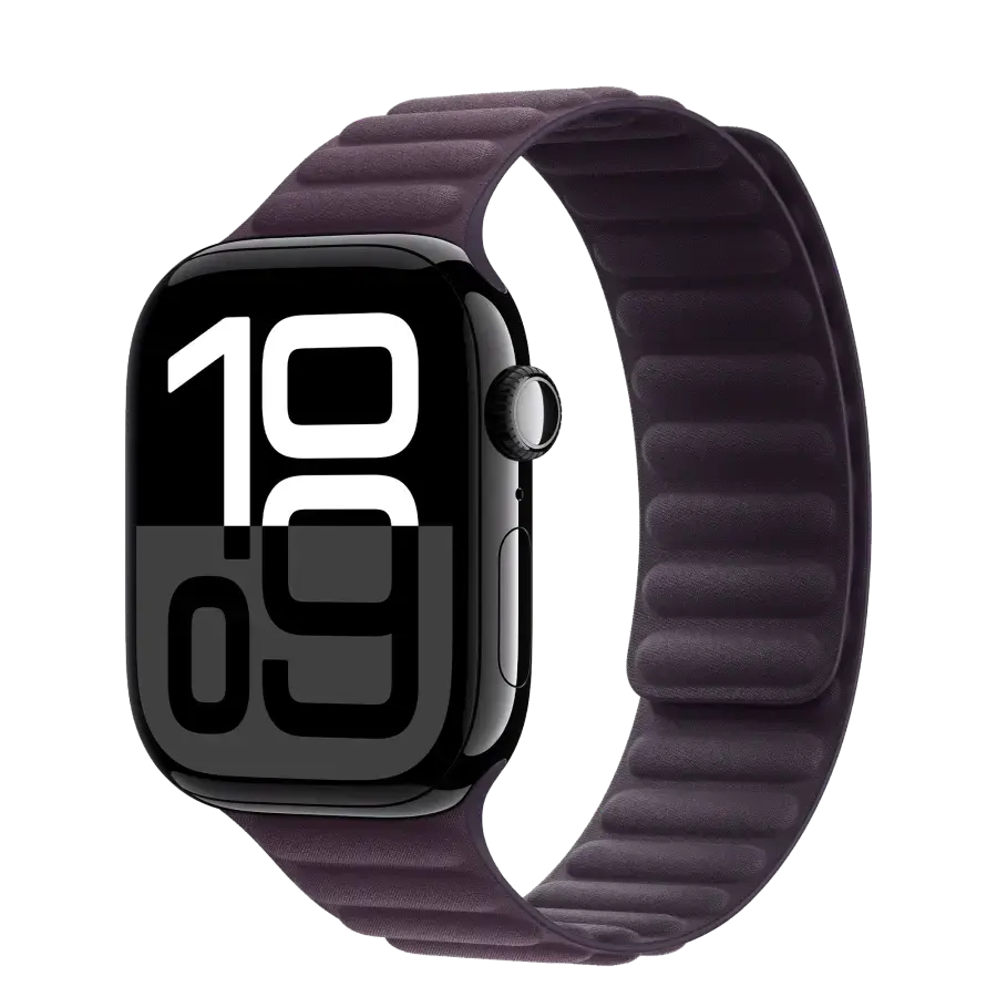 Apple Watch Series 10 GPS + Cellular 46mm Jet Black Aluminum Case with Blackberry Magnetic Link - M/L (MX133+MXWU3)