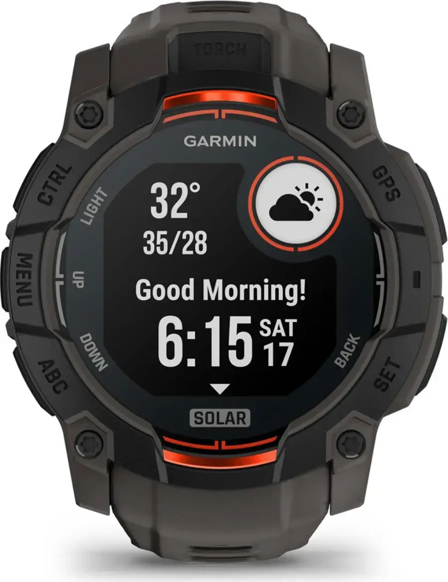 Смарт-годинник Garmin Instinct 3 50mm Solar Black with Charcoal Band (010-02935-00)
