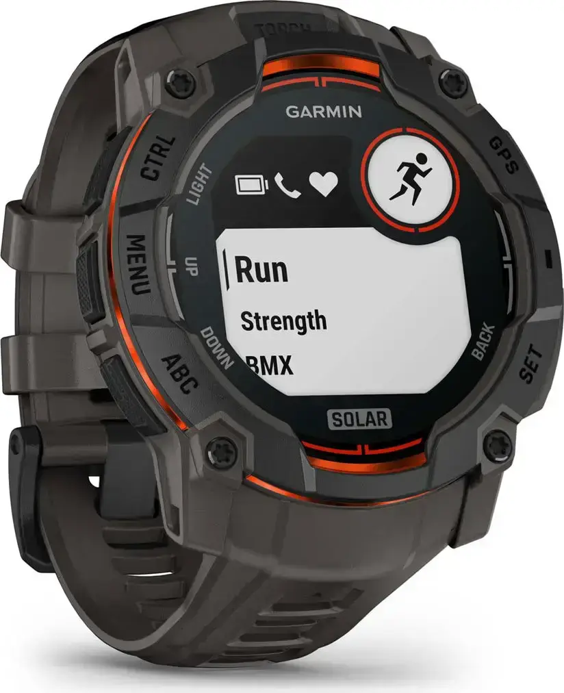 Смарт-годинник Garmin Instinct 3 50mm Solar Black with Charcoal Band (010-02935-00)