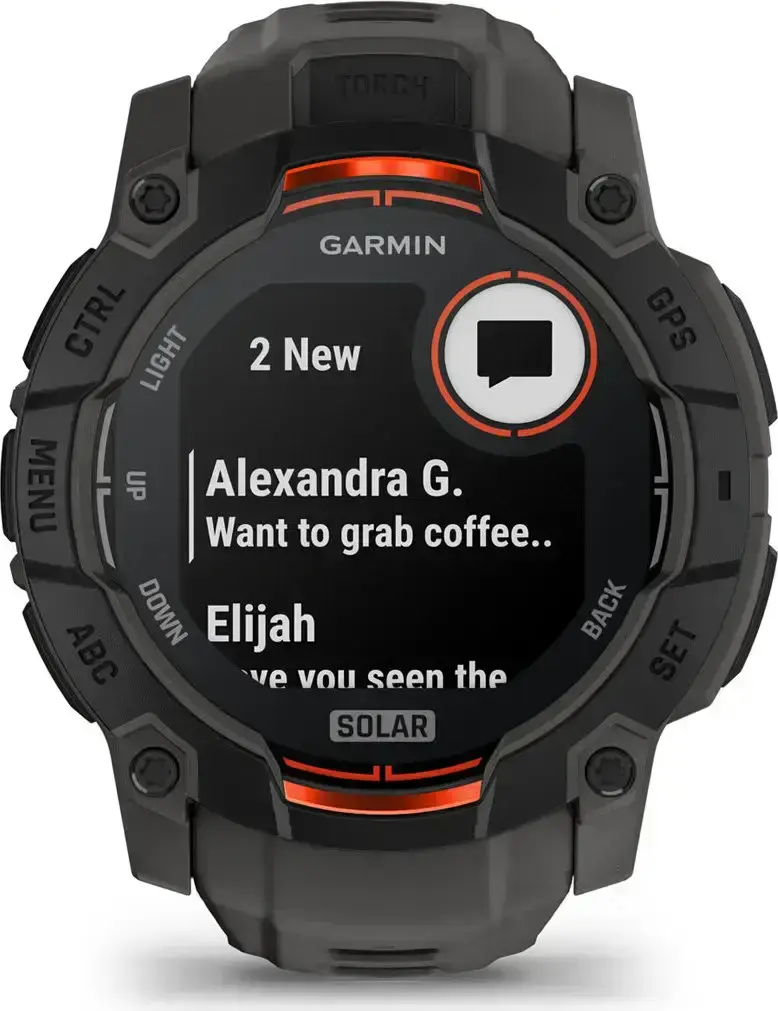 Смарт-годинник Garmin Instinct 3 50mm Solar Black with Charcoal Band (010-02935-00)
