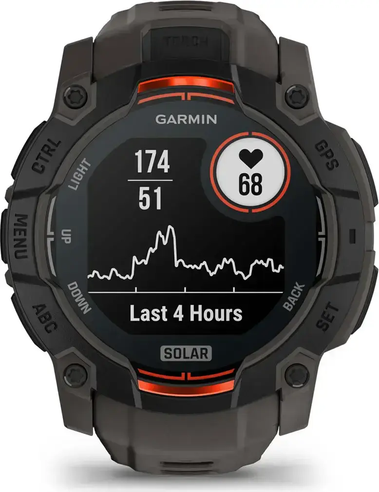 Смарт-годинник Garmin Instinct 3 50mm Solar Black with Charcoal Band (010-02935-00)
