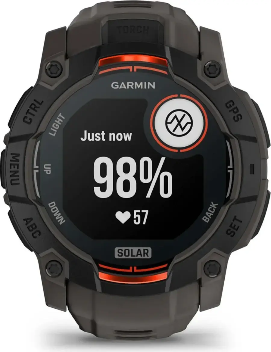 Смарт-годинник Garmin Instinct 3 50mm Solar Black with Charcoal Band (010-02935-00)