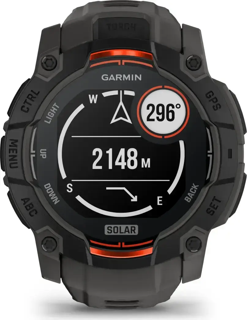 Смарт-годинник Garmin Instinct 3 50mm Solar Black with Charcoal Band (010-02935-00)